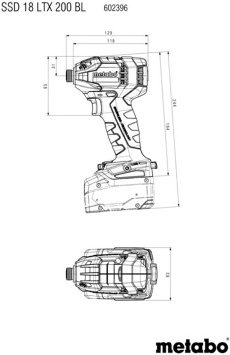 Produktbild Metabo SSD 18 LTX 200 BL (Schlagschrauber)