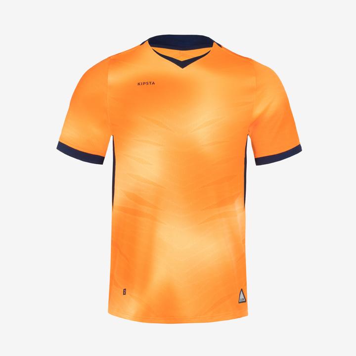 Image du produit Kipsta Maillot de football à manches courtes homme/femme - CLR orange/bleu marine (M)