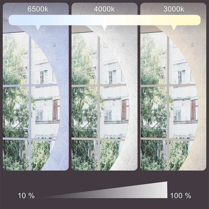 Actual product image Vichy Schminktisch Melora, Weiss/Eiche, 100 cm mit LED-Spiegel