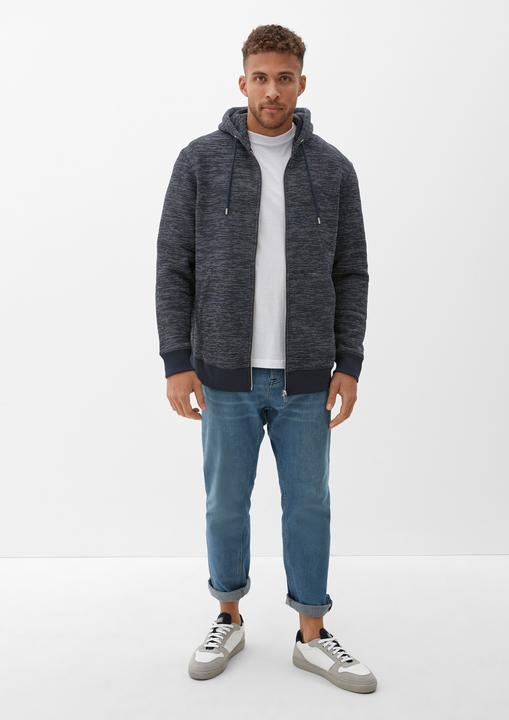 Produktbild s.Oliver Sweatshirt Jacke Gestreifte Sweatjacke (4XL)