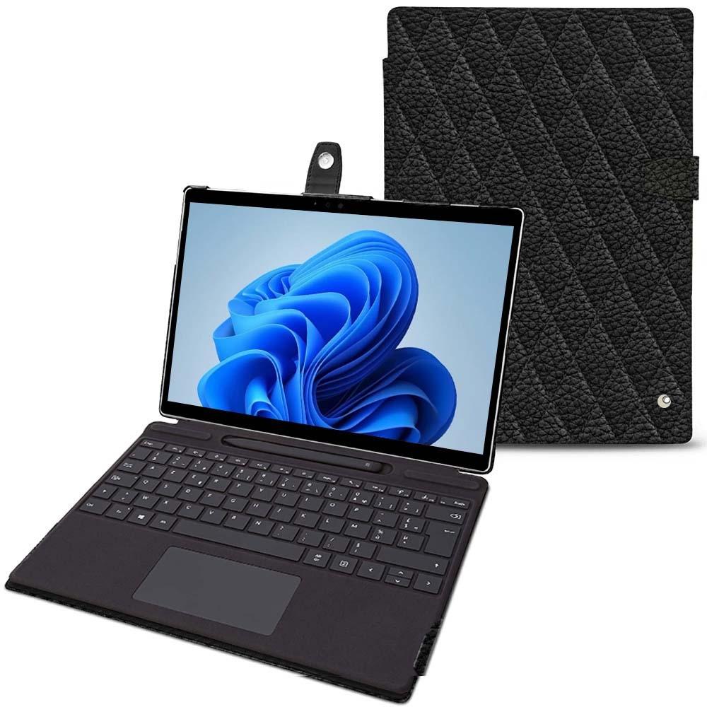Noreve Lederschutzhülle Microsoft Surface Pro8 (Microsoft Surface Pro 8), Tablet Hülle, Schwarz