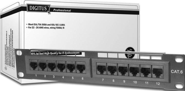 Produktbild Digitus Patch Panel 25,4cm 10Zoll Cat5e 12-Port geschirmt