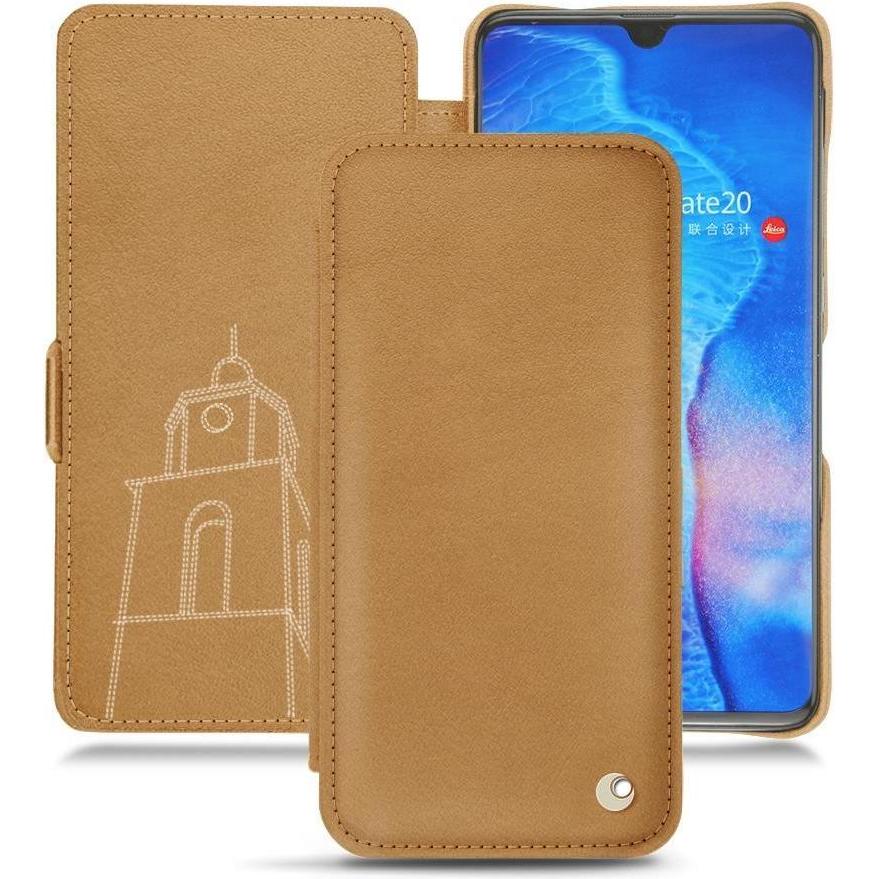 Noreve Lederschutzhülle horizontal (Huawei Mate 20), Smartphone Hülle, Braun