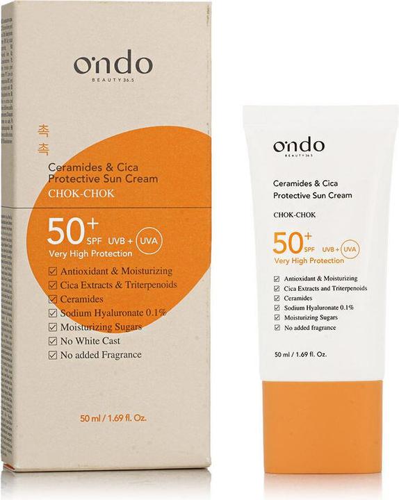Actual product image Ondo Ceramide & cica protective sun cream (Suntan cream, SPF 50+, 50 ml)