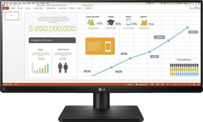 Actual product image LG 34ub67-B (2560 x 1080 pixels, 34.25")