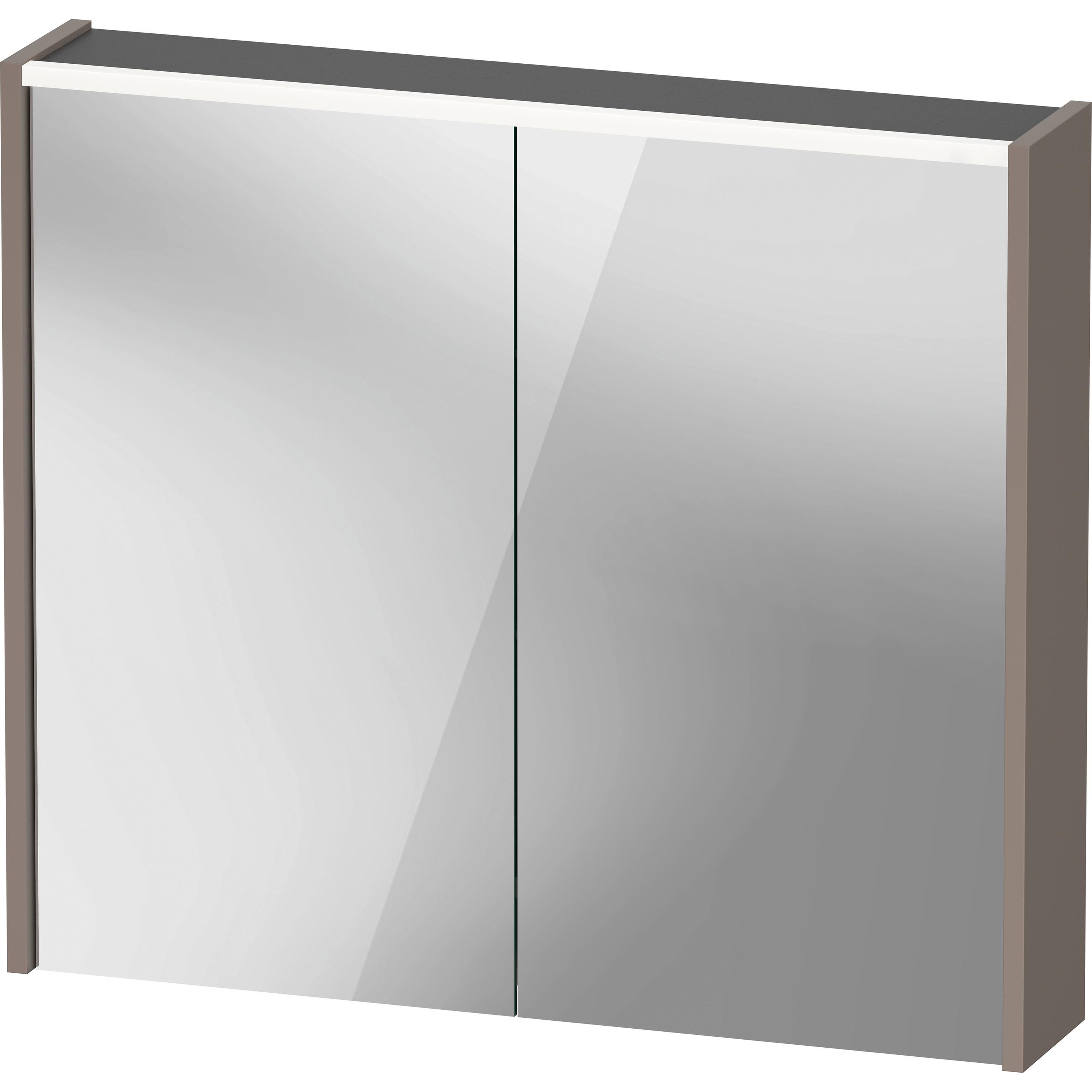 Duravit, Spiegelschrank, D-Code Spiegelschrank, Steckdose Typ F (EU, DE), 2 Türen, LED-Lichtfeld oben, 800x700mm, 6