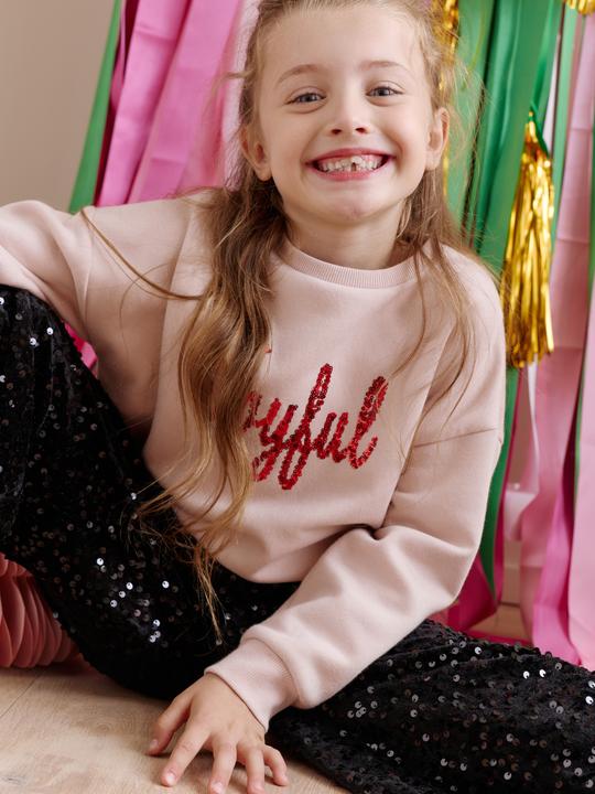 Produktbild Vertbaudet Mädchen Sweatshirt mit Pailletten und festlichem Schriftzug (86)