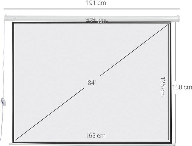 Produktbild Swisshandel24 4:3 Beamer Leinwand Elektrisch 171x130cm mit Fernbedienung, für Heimkino und Präsentation Weiss (84", 4:3)
