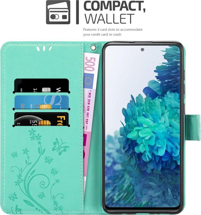 Actual product image Cadorabo Flower Book Case for Samsung Galaxy S20 FE (Samsung Galaxy S20 FE)