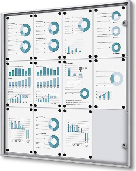 Actual product image Office Akktiv Indoor Info Showcase (Bulletin board, Magnet board, 93.10 x 96.30 cm)
