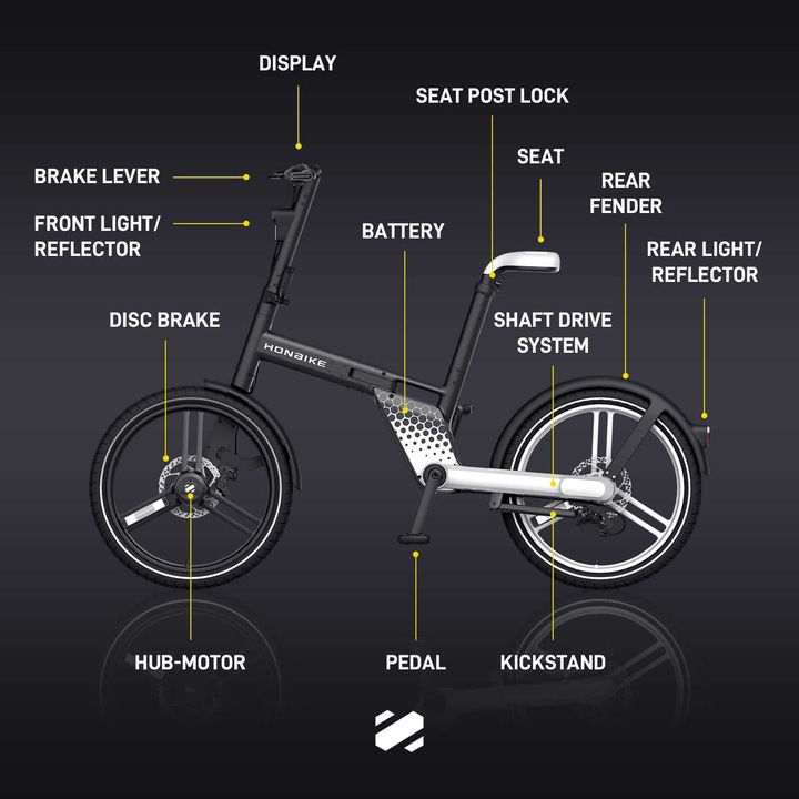 Actual product image Honbike HF01 rot
