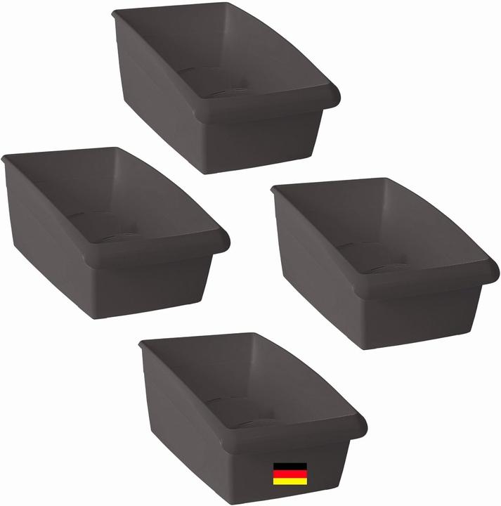 Novaliv 4x Medikamenten Organizer gross Hausapotheke - 25 x 16 cm ANTHRAZIT  GRAU mit Abtrennung Medik (25 cm, 4x) - Galaxus