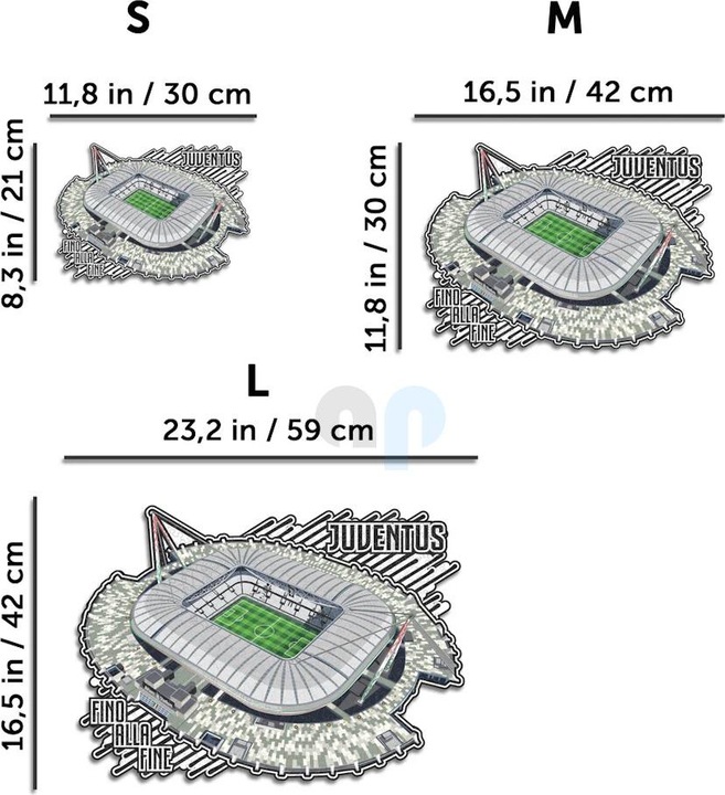 Actual product image Iconic Juventus FC - Allianz Stadium - Wooden Puzzle Size L (500 pieces) (500 pieces)