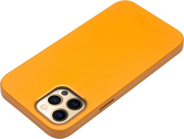 Image du produit QiAlino Coque cuir véritable (compatible MagSafe) Orange (Apple iPhone 12 Pro Max)