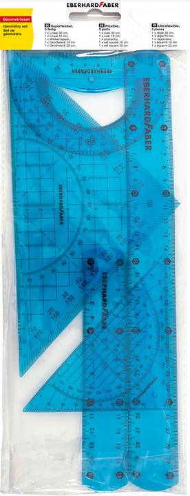 Produktbild Geometrieset 5-teilig flexibel blau (37.30 cm, Kunststoff)