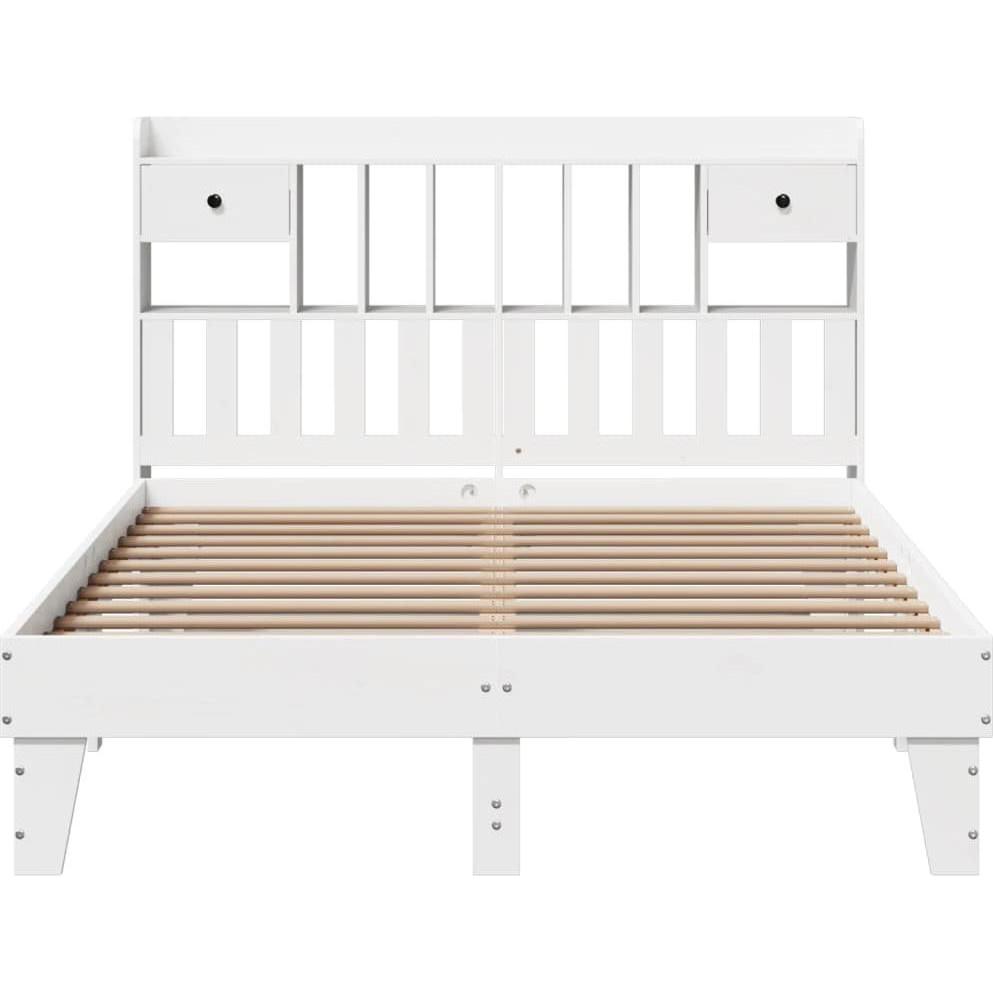 Thumbnail - VidaXL, Bett, Massivholzbett Holzbett Bett Doppelbett ohne Matratze Weiss 150x200cm (150 x 200 cm)