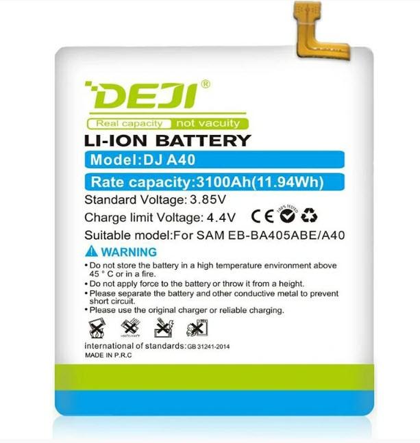 Actual product image DEJI Replacement battery 40 (2019) EB-BA405ABE 3100mAh