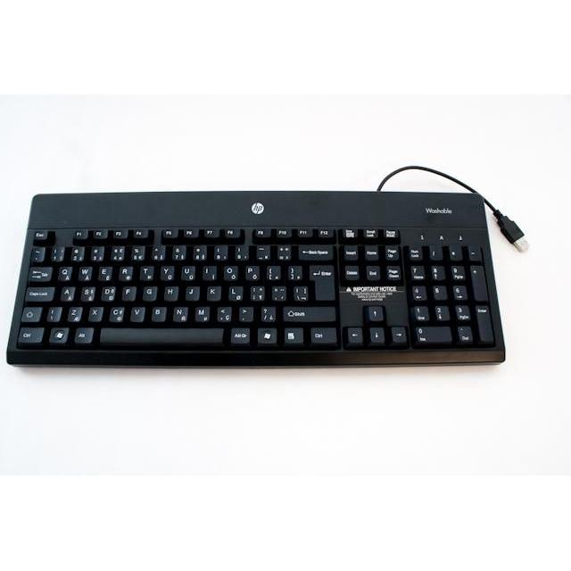 HP Keyboard (INTERNATIONAL) (Eng. Int., Kabelgebunden), Tastatur, Schwarz