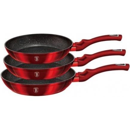 Berlingerhaus Set Di Padelle 3 Pezzi, Padella + Pentola, Rosso