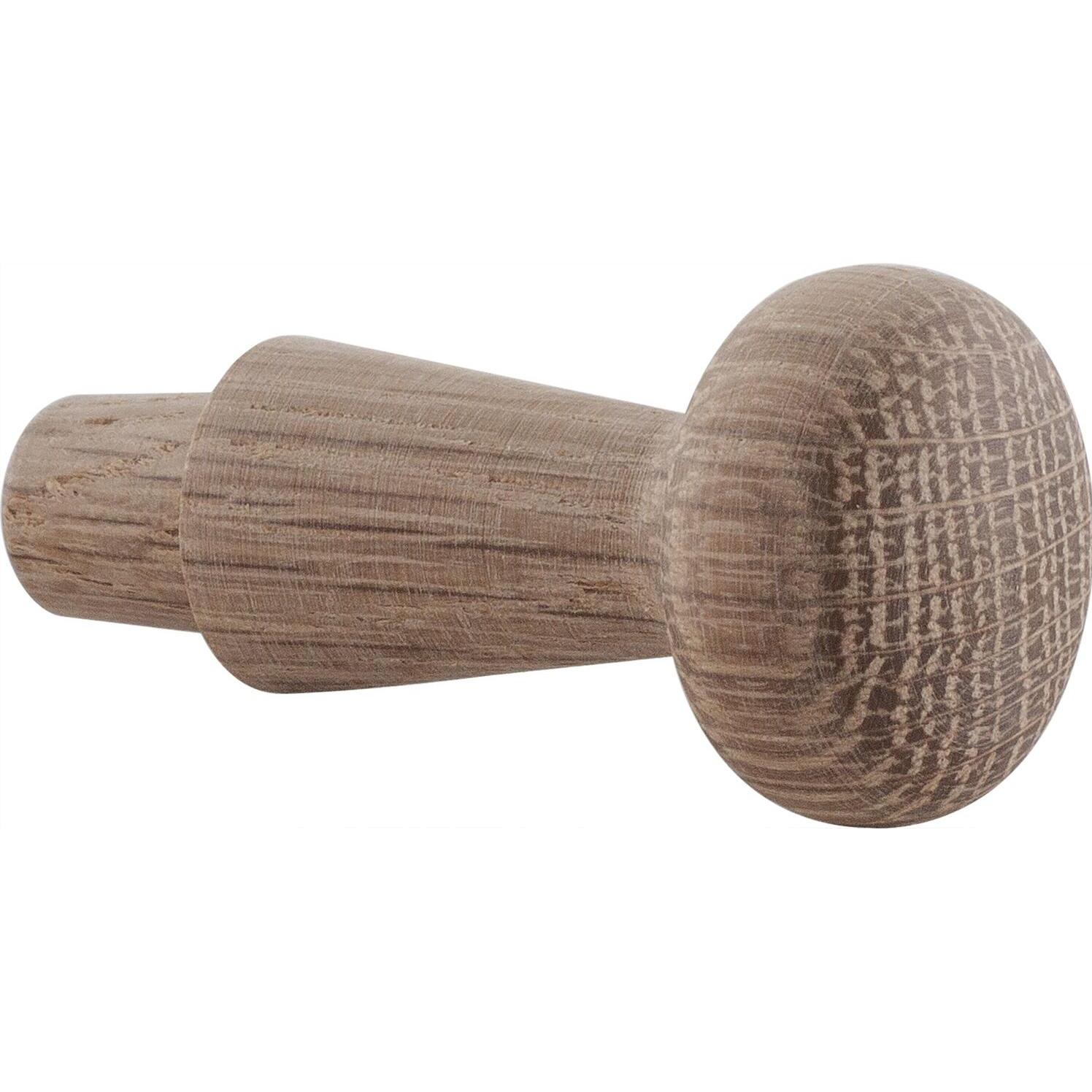 Alles im griff, Garderobe + Kleiderhaken, Mantelhaken Horus zum Einbohren ø 10 x 12 mm, Tiefe 35 mm, Eiche roh