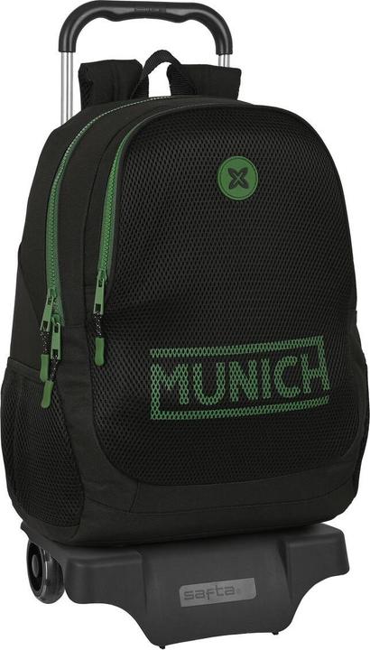 MunichSport Schulrucksack mit Rädern Munich Caviar Schwarz 32 x 44 x 16 cm