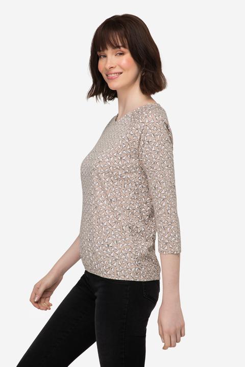 Immagine prodotto Laurasøn T-Shirt, Minimal Print, Rundhals,3/4-Ärmel, elastischer Saum (XL)