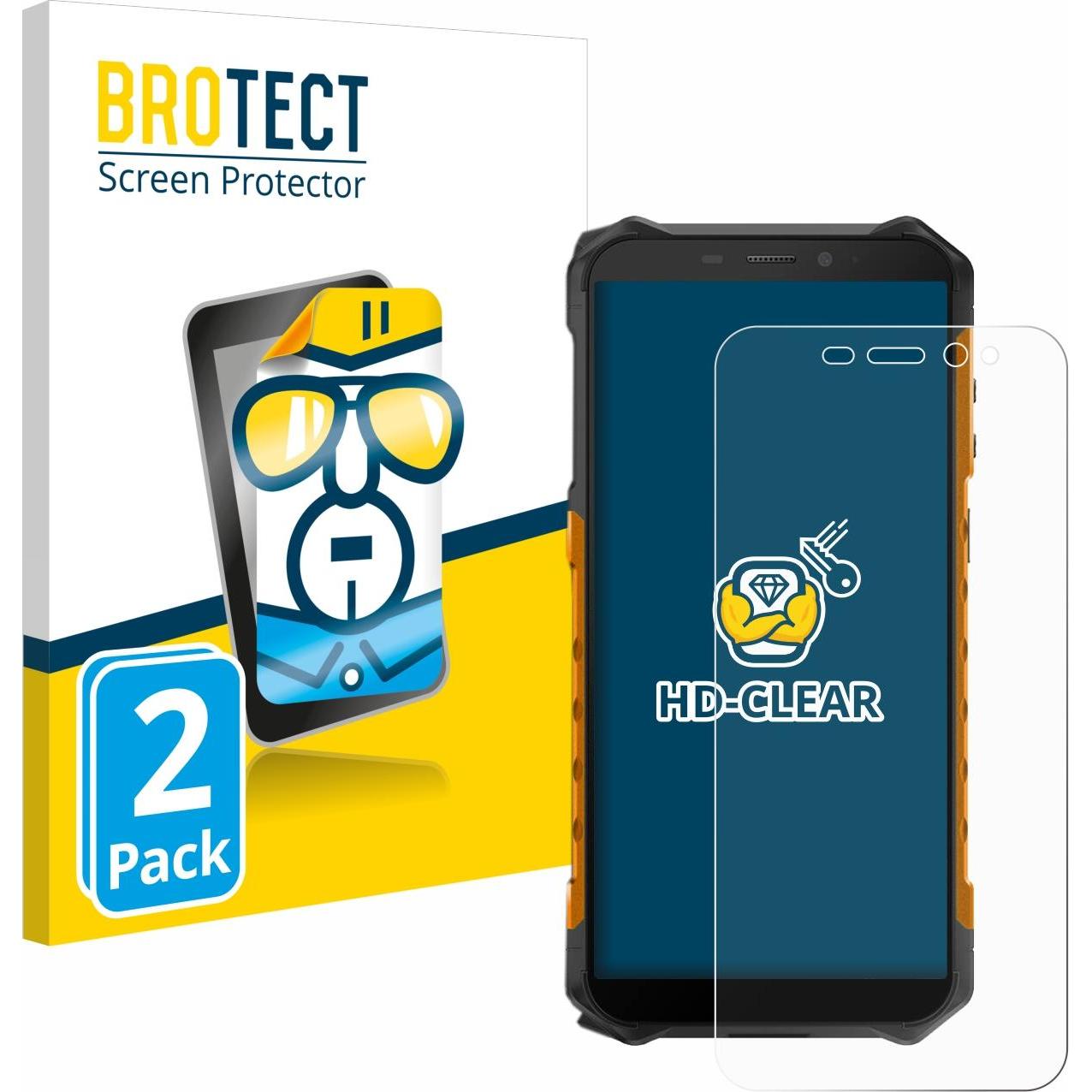 BROTECT Schutzfolie Displayschutz Klar (2 Stück, Ulefone Armor 5), Smartphone Schutzfolie, Transparent