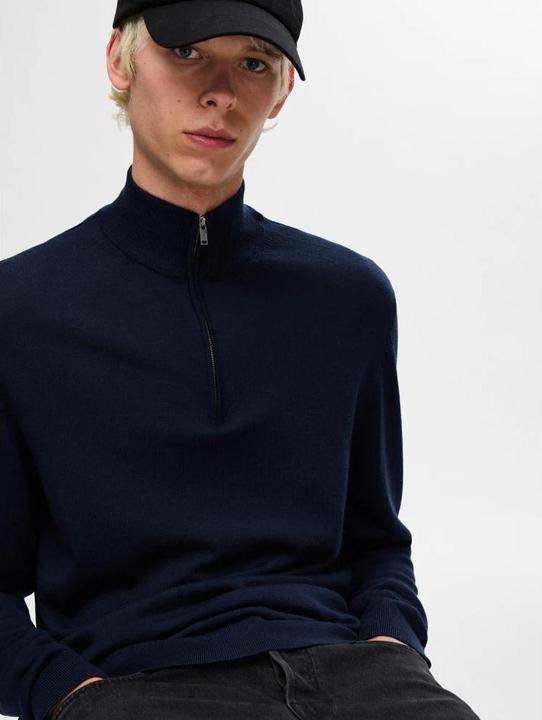 Produktbild Selected Slhtray Ls Knit Merino Half Zip Noos (L)