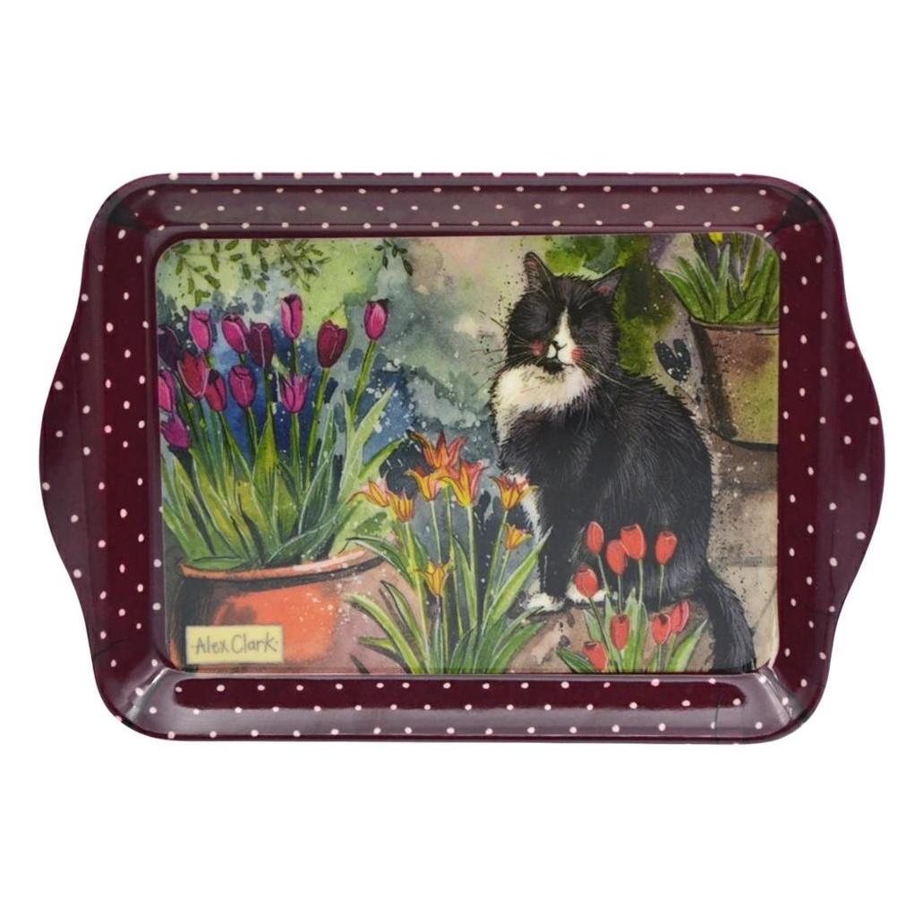Saga, Dienblad, Kleines Küchentablett Katze Und Tulpen