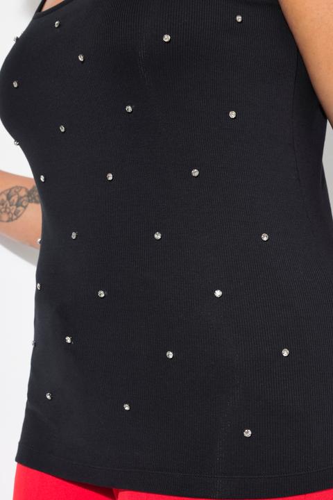 Produktbild Angel of Style Rippshirt, Slim Fit, Ziersteinchen (48)