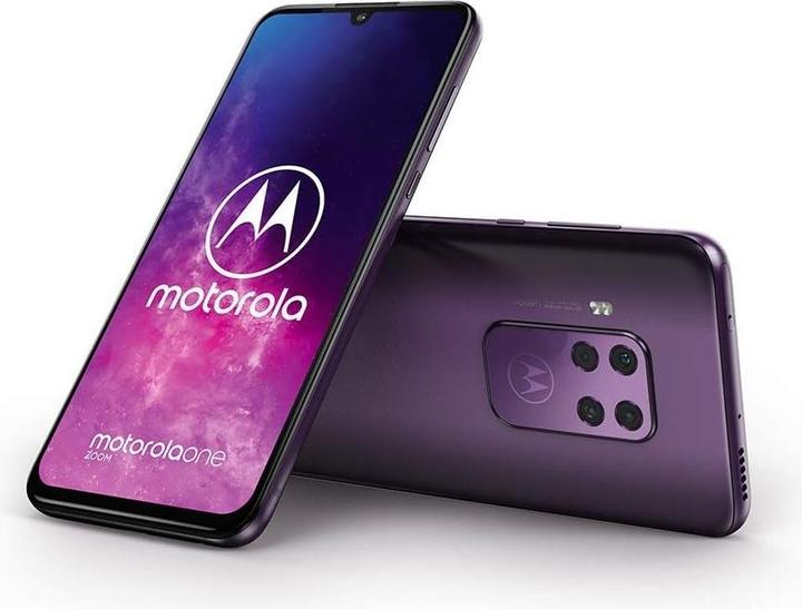 Produktbild Motorola one Zoom (6.4 Zoll) Dual-SIM Android 9.0 USB Typ-C Violett (128 GB, Cosmic Purple, 6.40", Dual SIM, 4G)