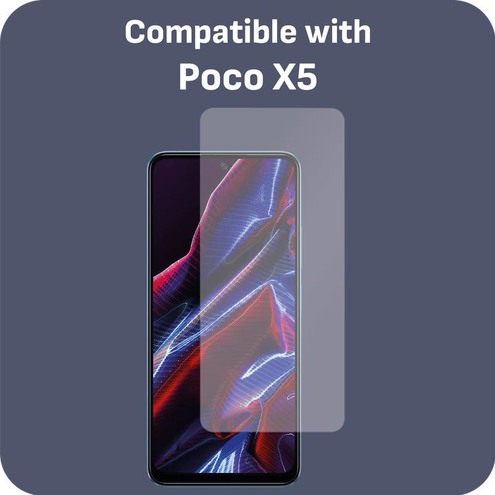 Actual product image Cazy Protective Glass Compatible with Poco X5 Tempered Glass Case Compatible - 1 piece (1 pcs., Xiaomi Poco X5)
