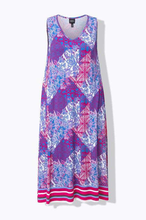 Actual product image Ulla Popken Sleeveless Patch Print D ress (62)