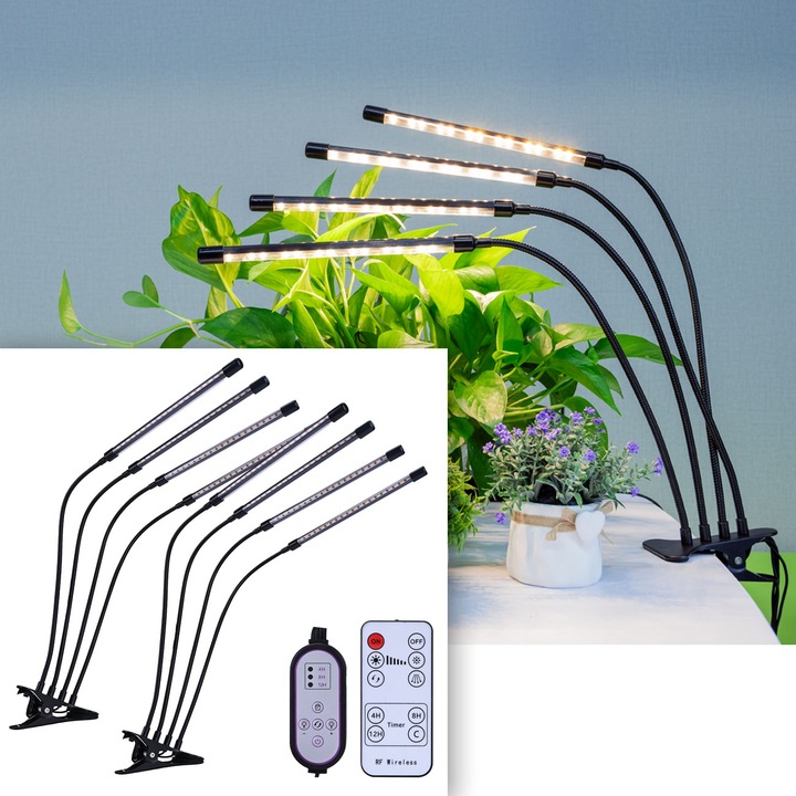 Image du produit Casativo Set de 2 lampes LED à spectre complet pour plantes avec 4 cols de cygne, dimmable et fonction timer (LED)