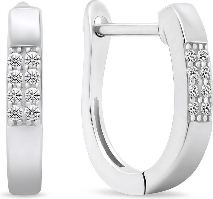 Produktbild Brilio Silver - Elegant silver hoop earrings with zircons EA563W