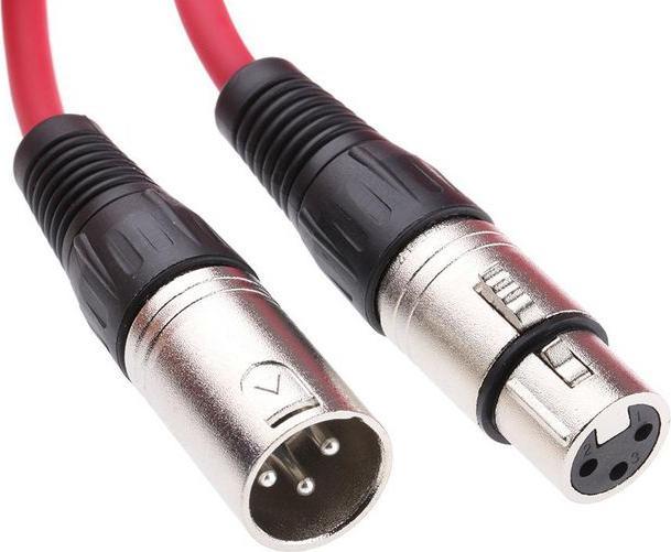Actual product image RS PRO XLR Cable Male/Female Red 20m (0.21 m, XLR)