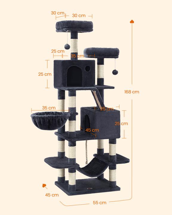 Produktbild Feandrea Kratzbaum (165 cm, Grau)