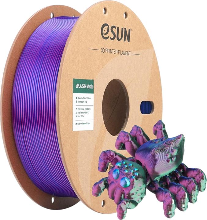 Produktbild eSUN ePLA-Silk Mystic Rot-Grün-Blau Filament 1.75mm 1Kg (PLA, 1.75 mm, 1000 g, Mehrfarbig)