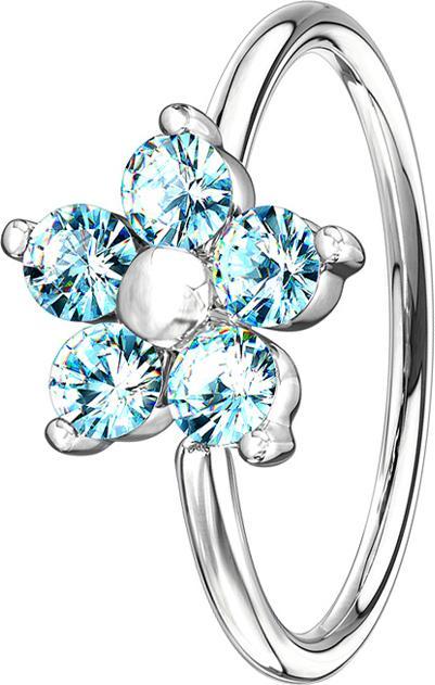 Immagine prodotto Star Piercing Anello Micro Piercing in argento fiore di cristallo acqua (Ottone)