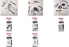Produktbild Uni-ball Fineliner PIN ""Comics"" PF, 5er Set wasserbeständige, pigmentierte Tinte, metalleingefasste (Hellgrau, Dunkelgrau, Grau, Schwarz, 5 x)