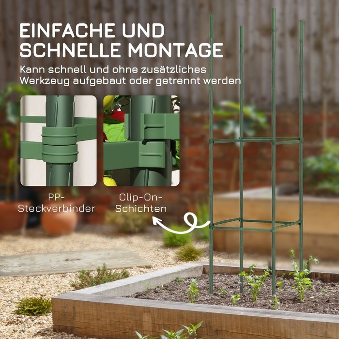 Produktbild Swisshandel24 2er-Set Rankhilfe, Rankgitter mit Anzuchtbeutel, Blumengitter, Spalier, Pflanzengerüst, für Kletterp (33 cm, 33 cm)