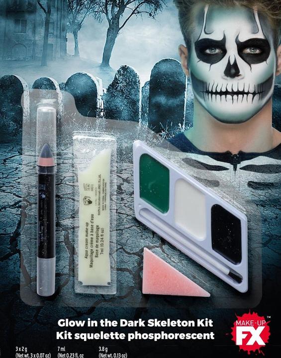 Actual product image Smiffys Glow in the Dark Skeleton Makeup Kit