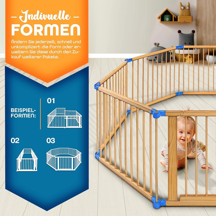 Image du produit Kiduku Parc pour bébé (720 cm, Pin)