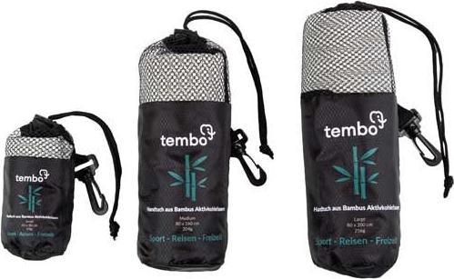 Immagine prodotto Tembo Asciugamano da viaggio in bambù con fibre di carbone attivo Grigio M