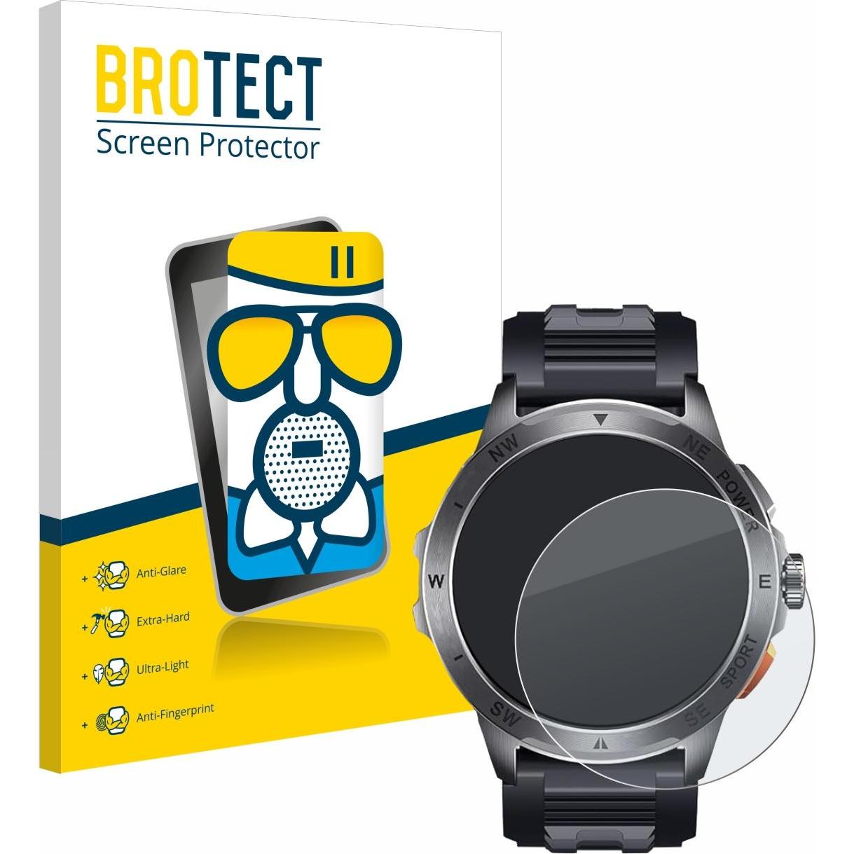 BROTECT Schutzglas Schutzfolie Displayschutz Display Schutz Glas Folie matt, Smartwatch Schutzfolie, Grau