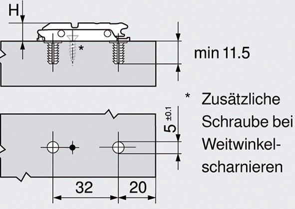 Produktbild Blum Linearmontageplatten CLIP Eckmontage