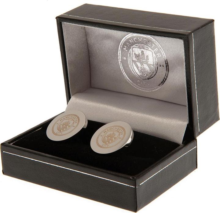 Produktbild Manchester City FC Runde Manschettenknöpfe aus Edelstahl (100% synthetisches Material)