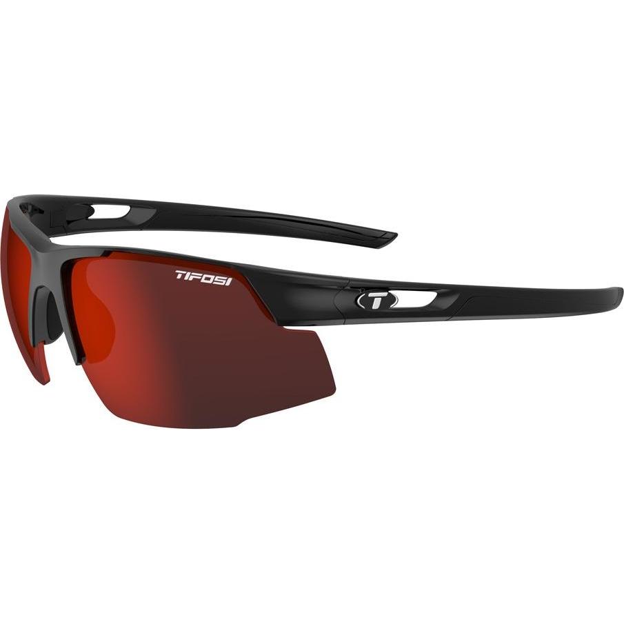 MGA, Sportbrille, Tifosi Cttus Gloss Black (1 Rauch Rotglas 15,4% Lichtübertragung) (neu) (Gloss Black), Schwarz