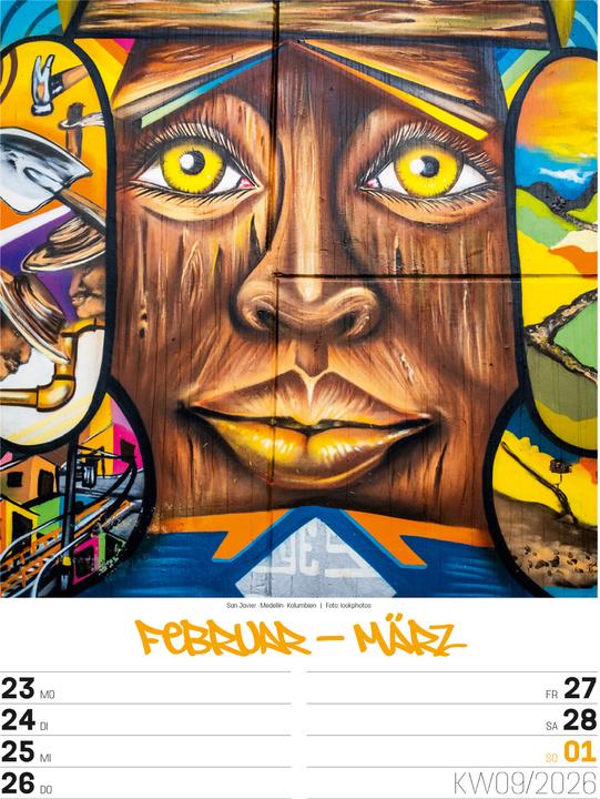 Actual product image Street Art - Graffiti - Wochenplaner Kalender 2026 (25 x 33 cm)