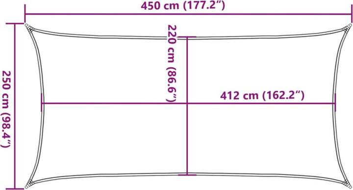 Produktbild vidaXL Sonnensegel farbe 100% Polyester Oxford (450 x 250 cm)